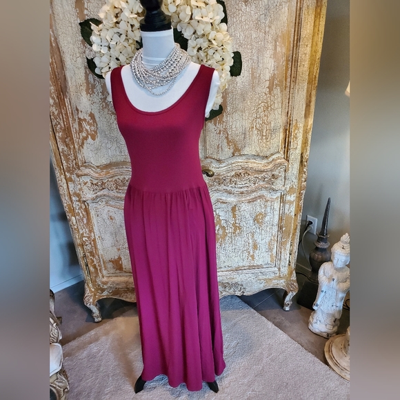 New Ava &Viv Rasberry Plum sleeveless Maxi 1X - Picture 6 of 13
